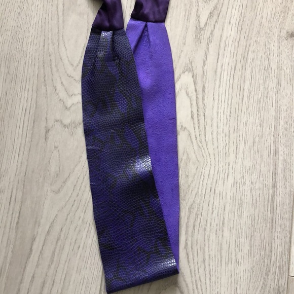 Seasatin handmade leather snake embossed sash belt with silk ties. main image 7
